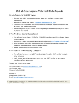 JAG VBC (Justagame Volleyball Club) Tryouts How to Register for JAG VBC Tryouts 1