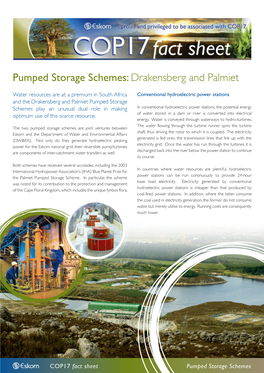 Pumped Storage Schemes: Drakensberg and Palmiet