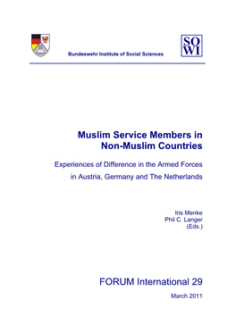 Muslim Service Members in Non-Muslim Countries FORUM