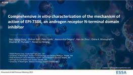 Comprehensive in Vitro Characterization of the Mechanism of Action of EPI-7386, an Androgen Receptor N-Terminal Domain Inhibitor