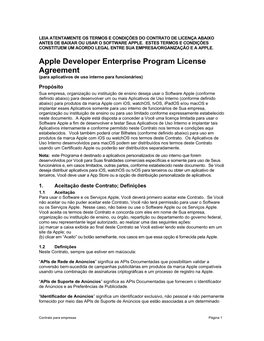 Apple Developer Enterprise Program License Agreement