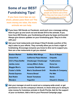 Some of Our BEST Fundraising Tips!