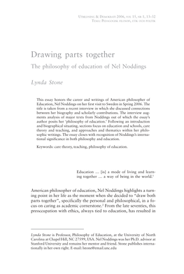 Drawing Parts Together the Philosophy of Education of Nel Noddings