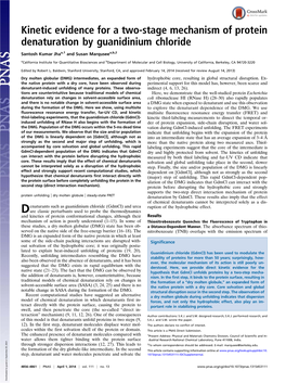 Kinetic Evidence for a Two-Stage Mechanism of Protein Denaturation by Guanidinium Chloride