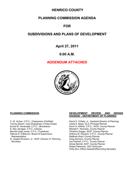 Planning Commission Subdivision