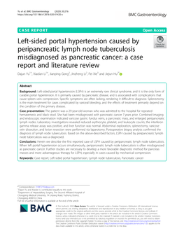 Left-Sided Portal Hypertension Caused by Peripancreatic Lymph Node