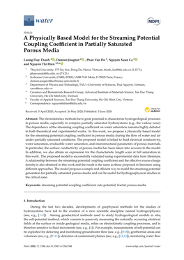 A Physically Based Model for the Streaming Potential Coupling Coefﬁcient in Partially Saturated Porous Media