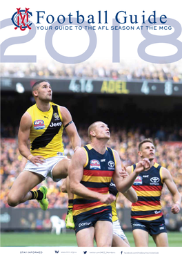 Football Guide 2018YOUR GUIDE to the AFL SEASON at the MCG