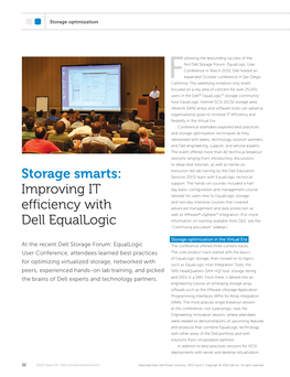 Storage Smarts: Improving IT Efficiency with Dell Equallogic