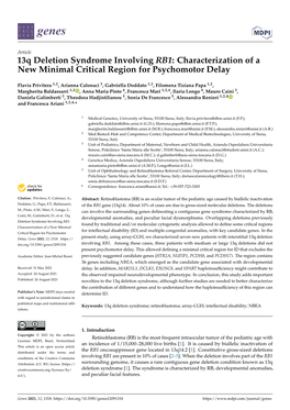 13Q Deletion Syndrome Involving RB1: Characterization of a New Minimal Critical Region for Psychomotor Delay