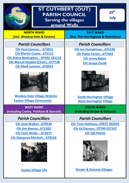 Parish Contact Sheet, 29Th July 2021