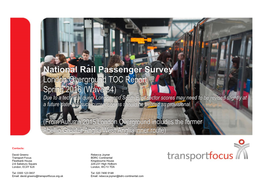 National Rail Passenger Survey London Overground