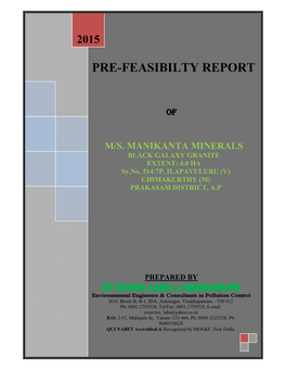 Pre-Feasibilty Report
