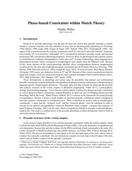 Phasebased Constraints Within Match Theory