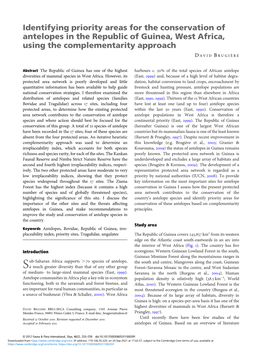 Identifying Priority Areas for the Conservation of Antelopes in the Republic of Guinea, West Africa, Using the Complementarity Approach