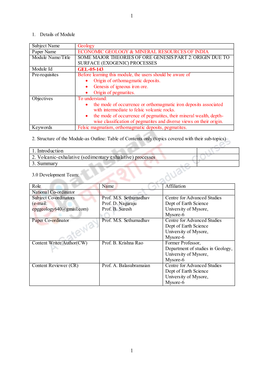 (Sedimentary Exhalative) Processes 3. Summary