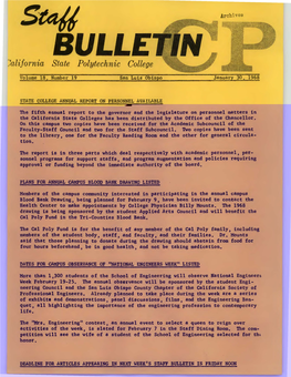 January 30, 1968 Staff Bulletin