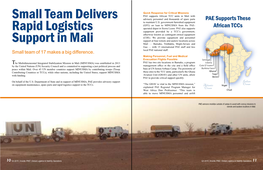 Small Team Delivers Rapid Logistics Support in Mali