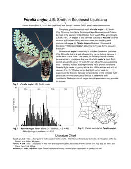 Feralia Major J.B. Smith in Southeast Louisiana by Vernon Antoine Brou Jr., 74320 Jack Loyd Road, Abita Springs, Louisiana 70420 Email: Vabrou@Bellsouth.Net