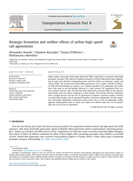 Strategic Formation and Welfare Effects of Airline-High Speed Rail Agreements