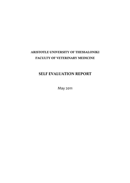 SELF EVALUATION REPORT May 2011