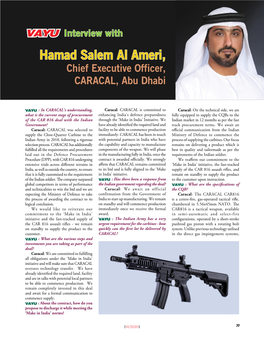 Hamad Salem Al Ameri, Chief Executive Officer, CARACAL, Abu Dhabi