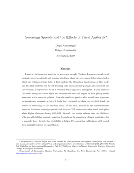 Sovereign Spreads and the Effects of Fiscal Austerity