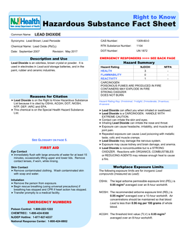 Hazardous Substance Fact Sheet