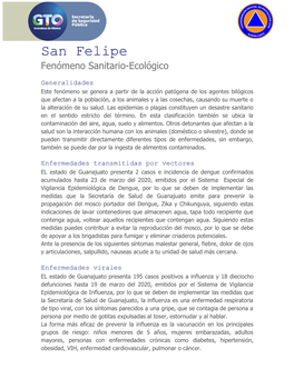San Felipe Fenómeno Sanitario-Ecológico