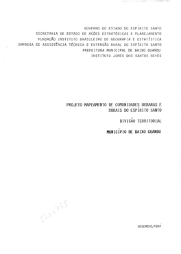 PROJETO MAPEAMENTO DE COMUNIDADES URBANAS E RURAIS DO Espf RITO SANTO