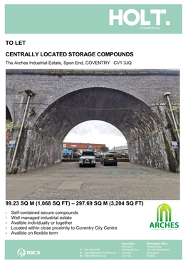 To Let Centrally Located Storage Compounds