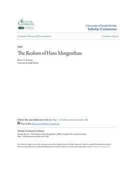 The Realism of Hans Morgenthau Brian A