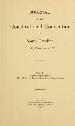 Journal of the Constitutional Convention of South Carolina, May 10, 1790-June 3, 1790