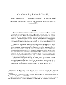 Mean-Reverting Stochastic Volatility