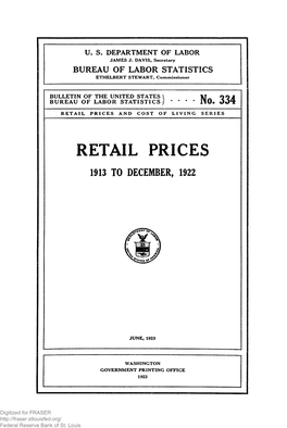 Retail Prices, 1913 to December, 1922