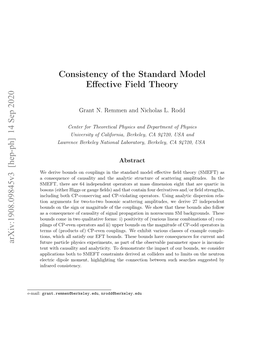 Consistency of the Standard Model Effective Field Theory
