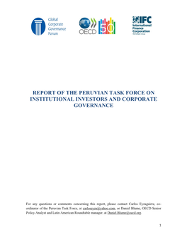 Report of the Peruvian Task Force on Institutional Investors and Corporate Governance