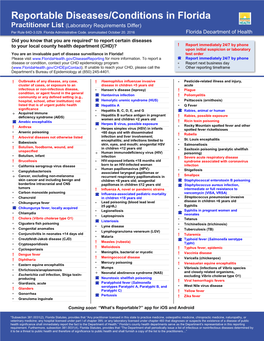 Reportable Diseases/Conditions in Florida