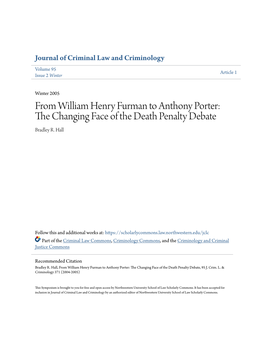 From William Henry Furman to Anthony Porter: the Changing Face of the Death Penalty Debate