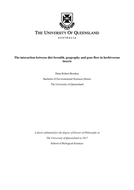 The Interaction Between Diet Breadth, Geography and Gene Flow in Herbivorous Insects