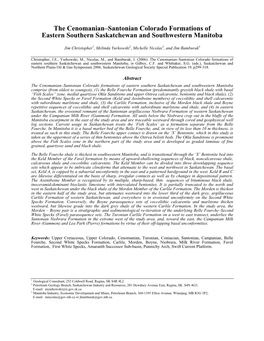 The Cenomanian–Santonian Colorado Formations of Eastern Southern Saskatchewan and Southwestern Manitoba