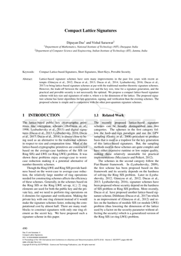 Compact Lattice Signatures