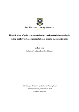 Identification of Pain Genes Contributing to Ciguatoxin-Induced Pain Using Haplotype-Based Computational Genetic Mapping in Mice