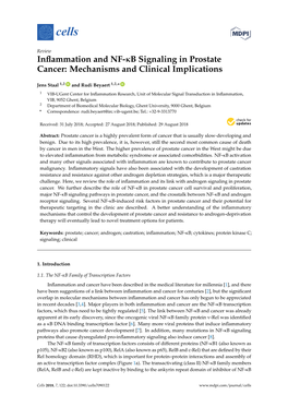 Inflammation and NF-B Signaling in Prostate Cancer