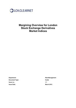 Margining Overview for London Stock Exchange Derivatives Market Indices