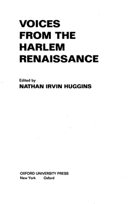 Voices from the Harlem Renaissance