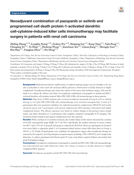 Neoadjuvant Combination of Pazopanib Or Axitinib And