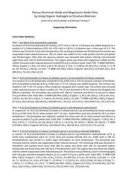 Porous Aluminum Oxide and Magnesium Oxide Films by Using Organic Hydrogels As Structure Matrices Zimei Chen, Dirk Kuckling* and Michael Tiemann*