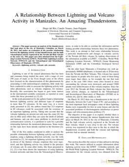 A Relationship Between Lightning and Volcano Activity in Manizales. An