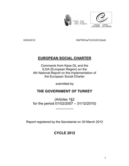 European Social Charter the Government Of